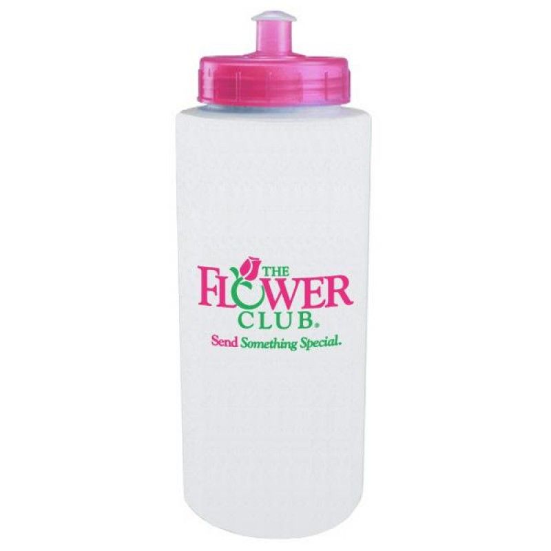 Wholesale 32 oz. Pink Lid Sport Bottle with Push/Pull Lid-[CP-27011BC]