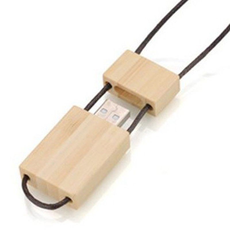 Wholesale 1GB Eco Wooden Flash With Lanyard