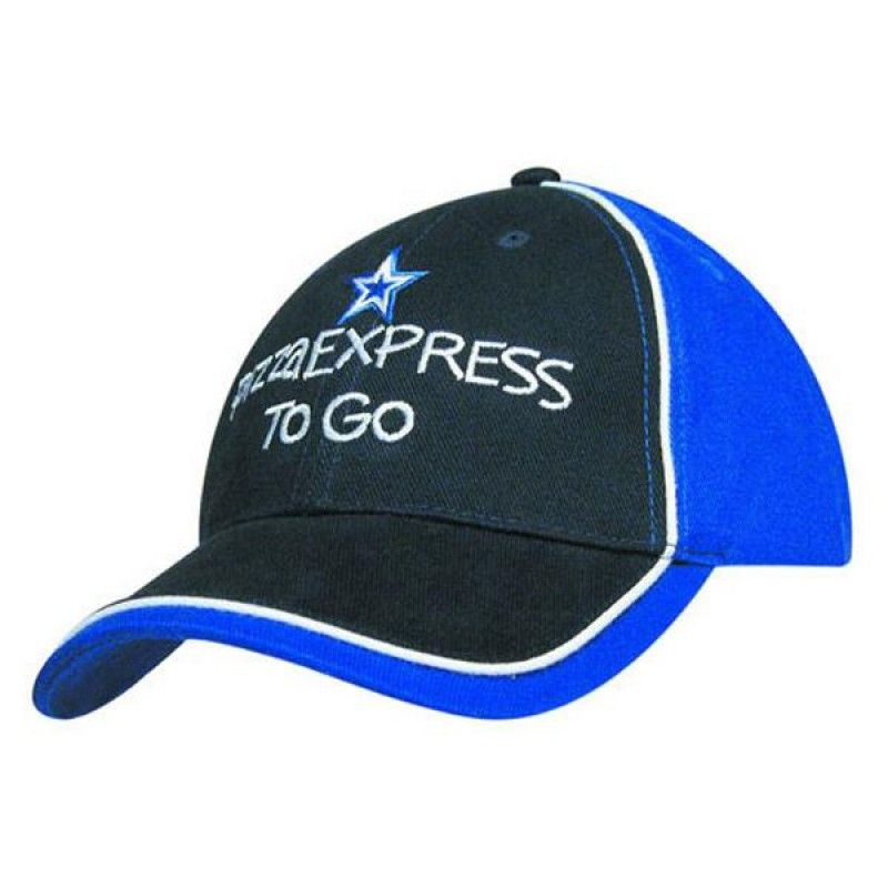 Wholesale Tri-Colored Cotton Cap w/Piping-[HW-28021]