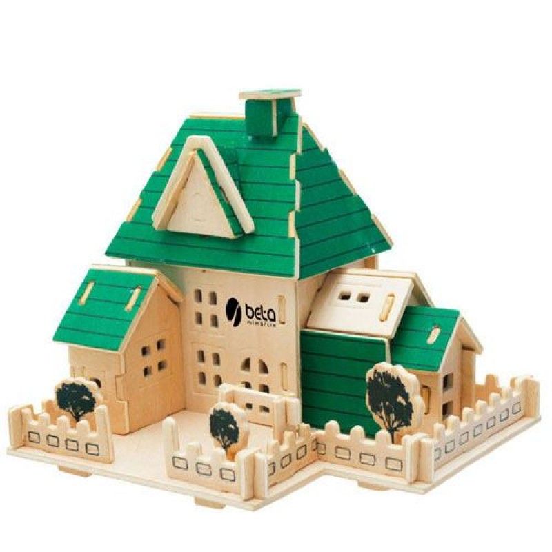 Wholesale Construction 3D Wooden House Puzzle