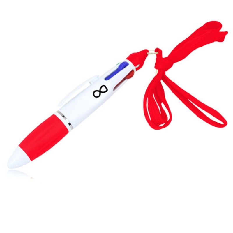 Wholesale Multi Color Ink Lanyard Pen