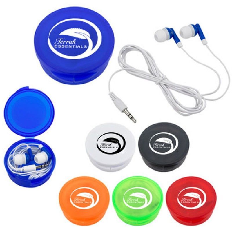 Wholesale Earbuds With Round Plastic Case