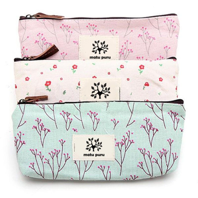 Wholesale Floral Pencil Pen Case Cosmetic Storage Pouch