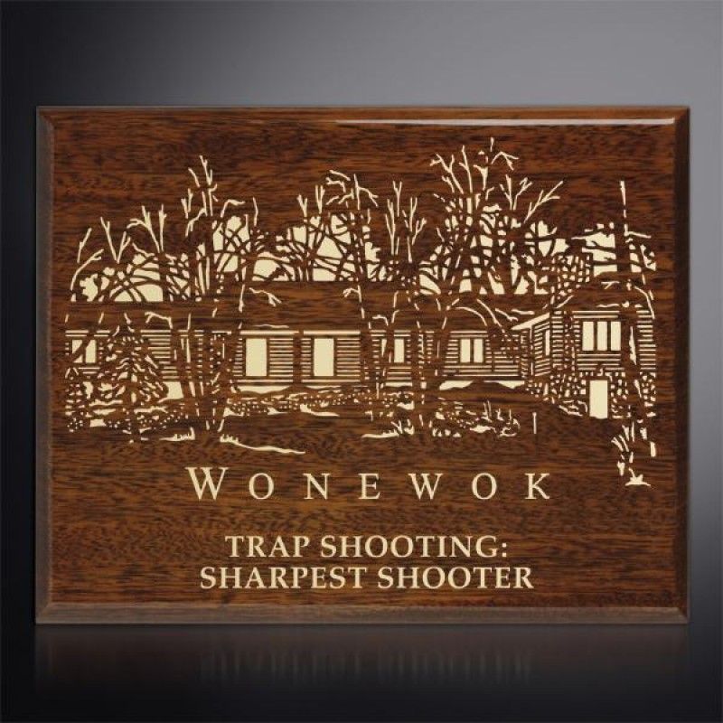 Wholesale Aberdeen Walnut Laser Plaque-[CD-28023]