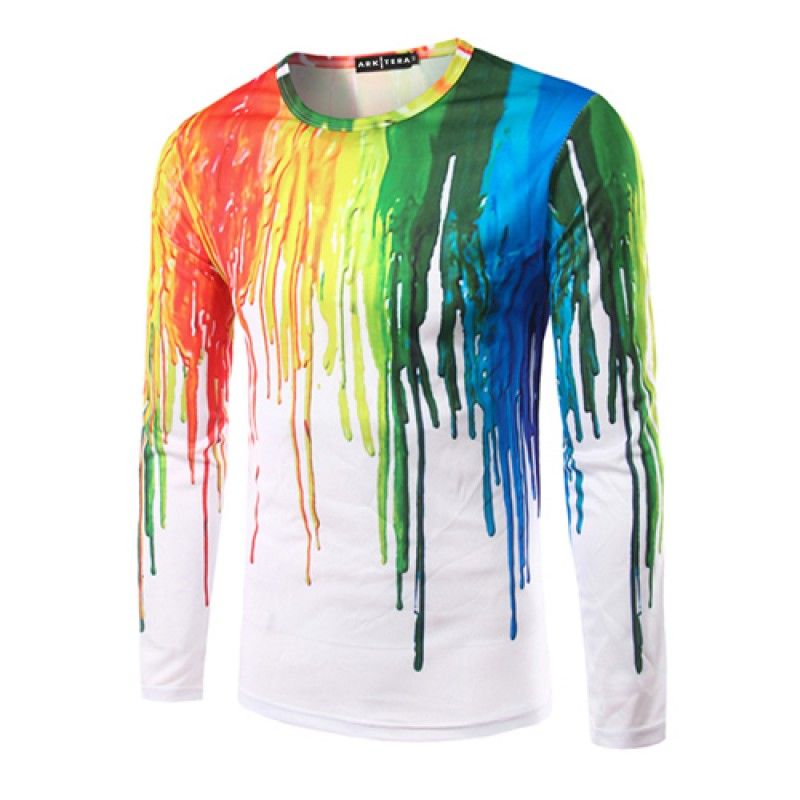 Wholesale Long Sleeve 3D Casual Ink Shirt