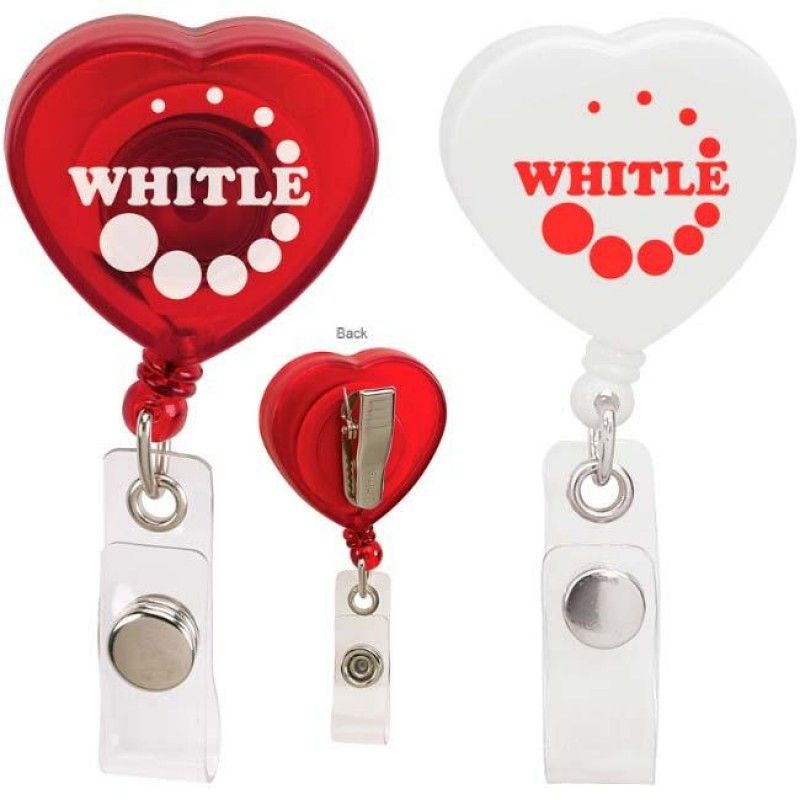 Wholesale Caring Heart Retractable Badge Holder-[NW-91927]