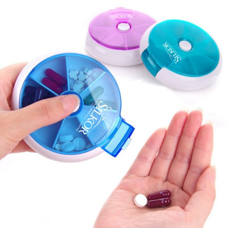 Wholesale Round 7 Compartment Rotate Pill Box