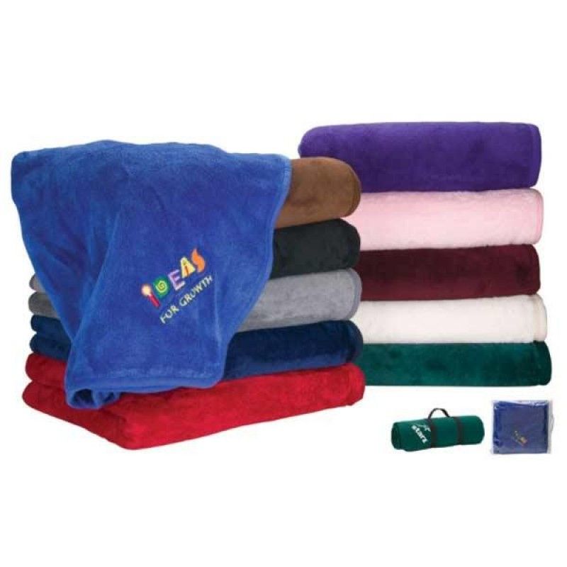 Wholesale Embroidered Micro Plush Fleece Blanket (50&quot; x 60&quot;)-[FP-29280E]