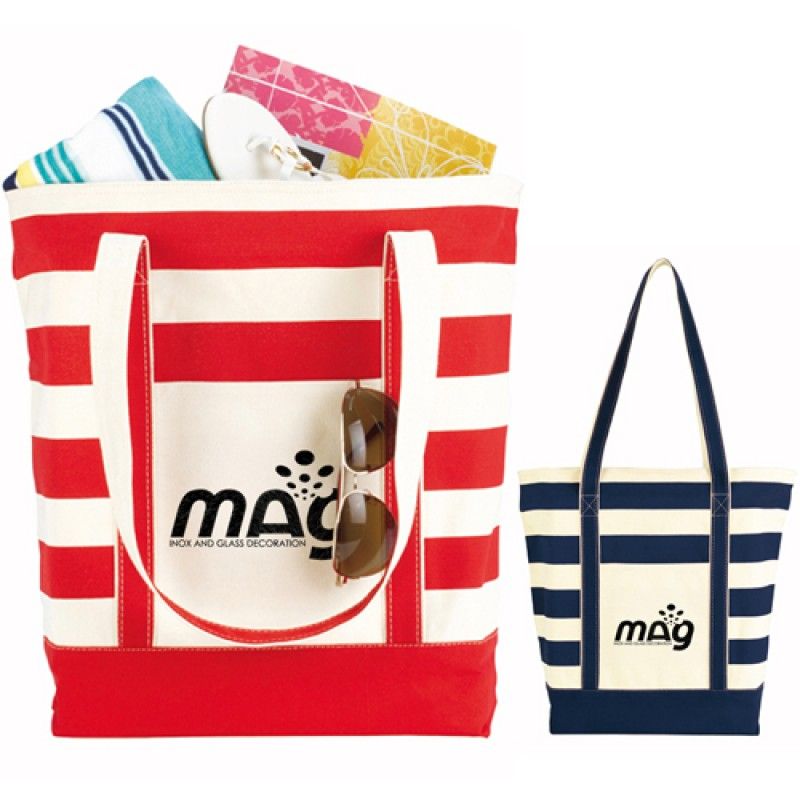 Wholesale Trendy Striped Cotton Tote Bags