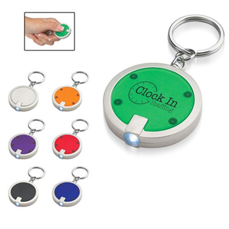 Wholesale Disc Shaped Led Keychain