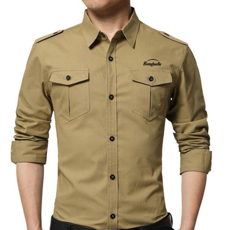 Wholesale Double Pockets Men Dress Shirts