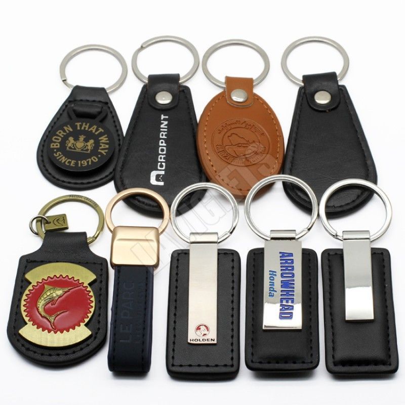 Promotional Embossed Leather Keychain