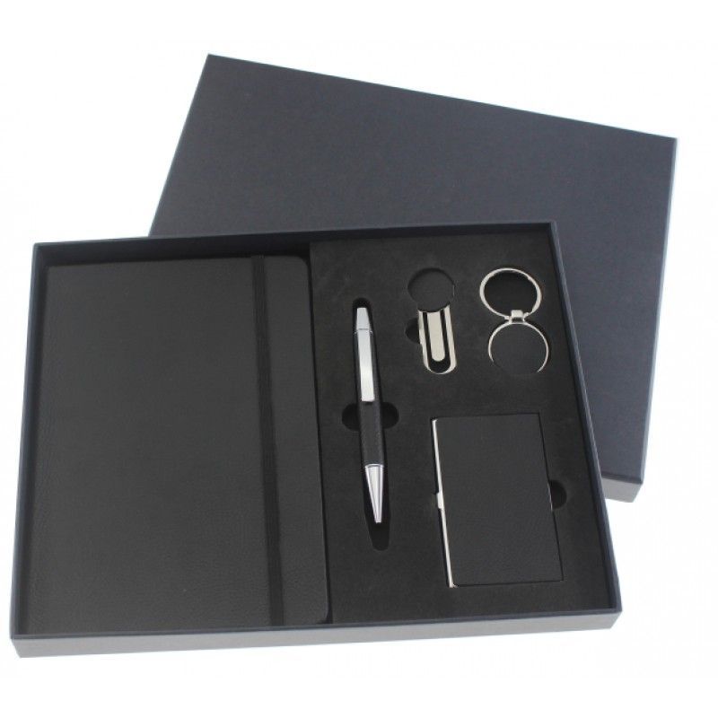 new year promotion plain color pu leather gift set for office