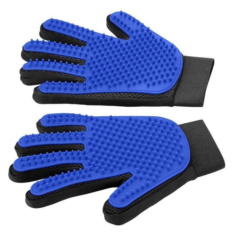 Pet Grooming Glove - Gentle Deshedding Brush Glove - Efficient Pet Hair Remover Mitt - Enhanced Five Finger Design - Per