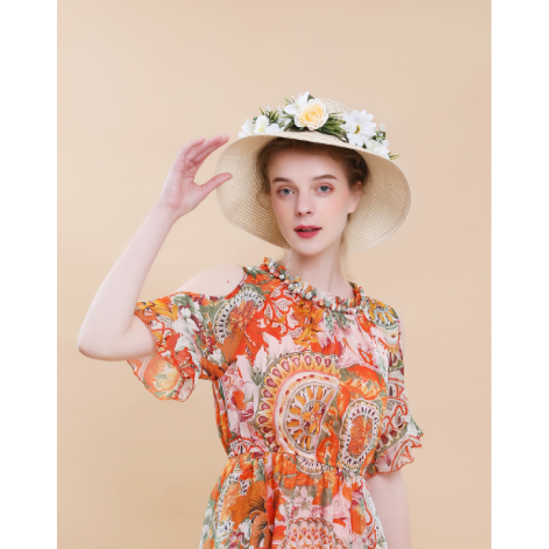 Wholesale custom ladies fashion floppy foldable fedora women summer sun bucket beach straw hat 2019