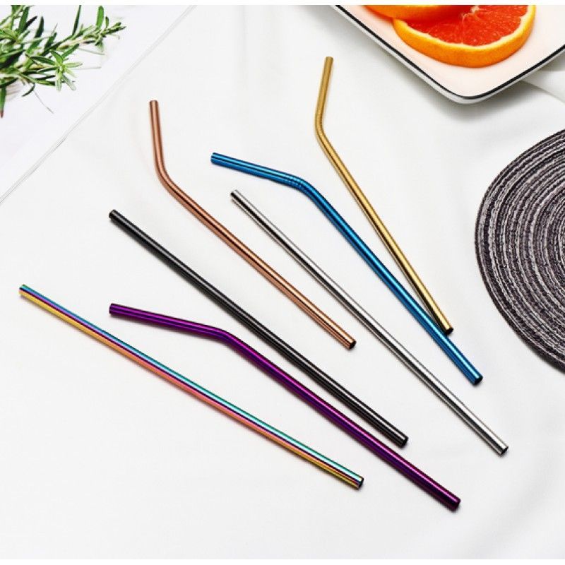 Hot-sale reusable color metal food grade stainless steel drinking straw