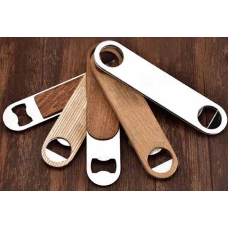 Custom Wholesale Stainless Steel Creative Style Wooden Beer Bottle Opener