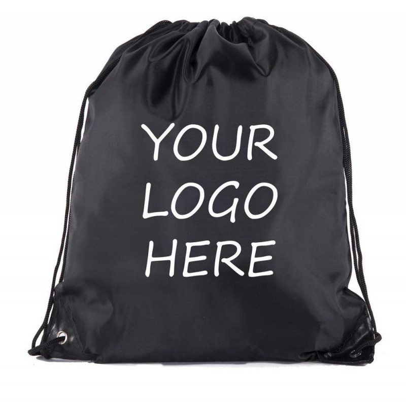 Customized Standard Recycled 210D Polyester Silk screen printing drawstring bags 