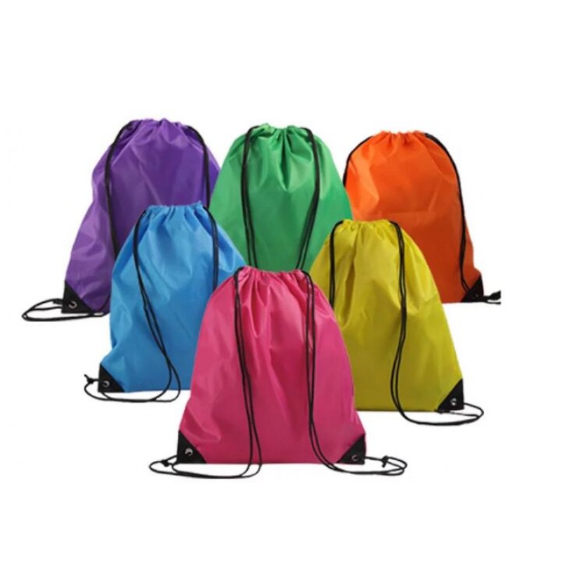 wholesale Promotional custom organic waterproof small polyester Nylon drawstring bags with rope handle for gift and shopping