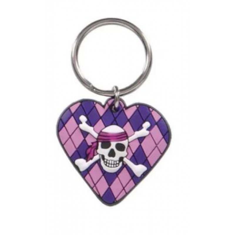 High Quality Heart Skull Design Custom PVC Keychain