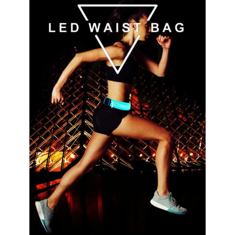 Sport Belt Fashion Reflective Running Waist Bag LED Light Waist Bag