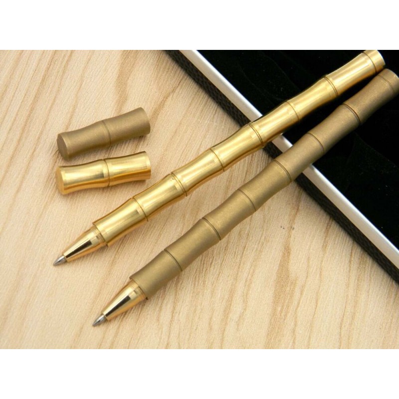 matte golden classic brass reverse bamboo gift Rollerball Pen