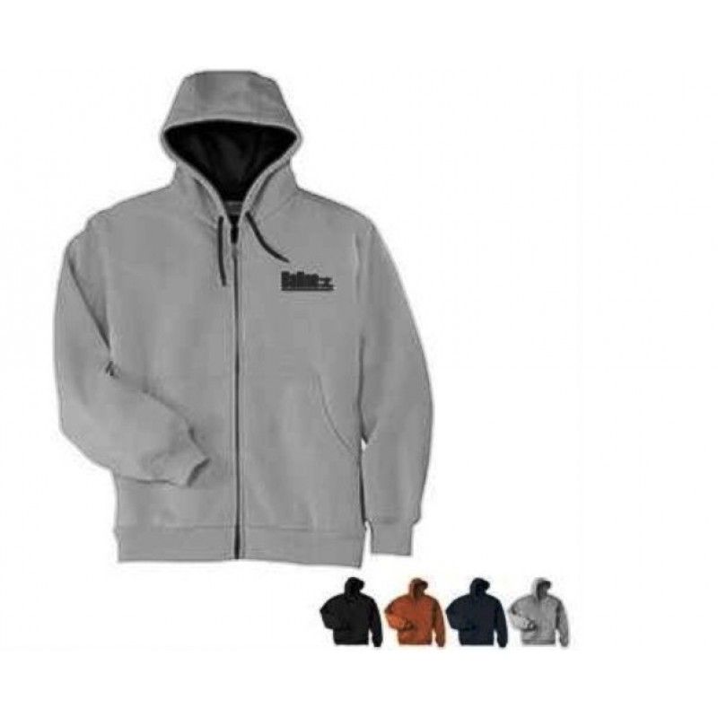 Heavyweight Full-Zip Hooded Sweatshirt with Thermal Lining