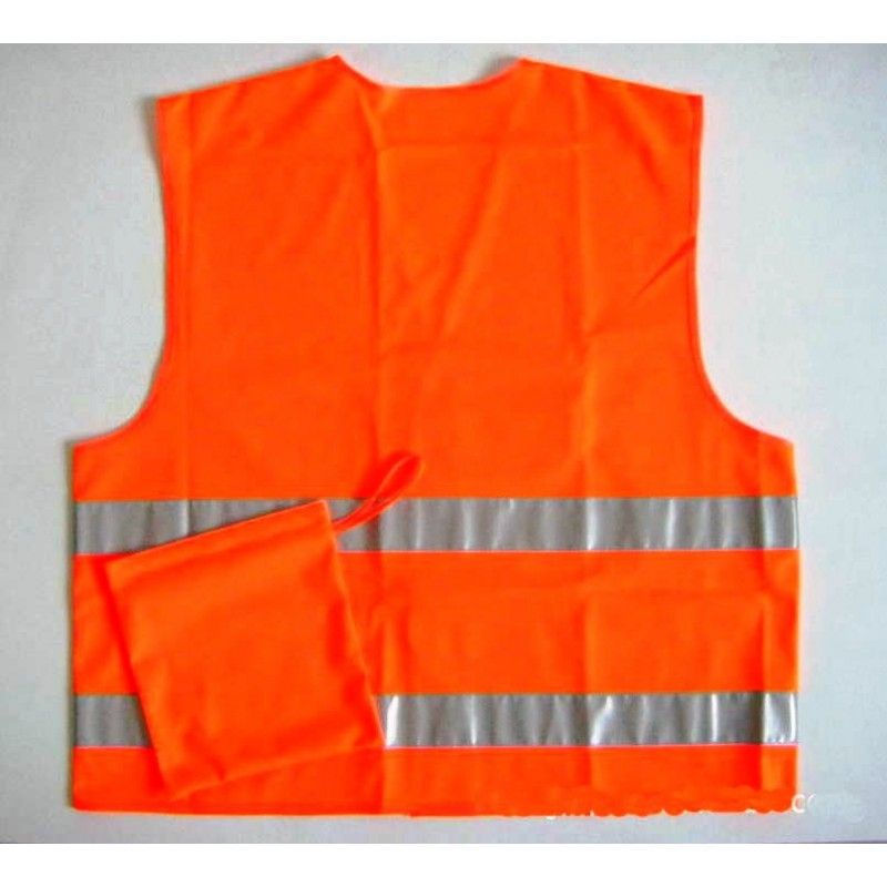 100% Polyester Reflective Vest with pouch