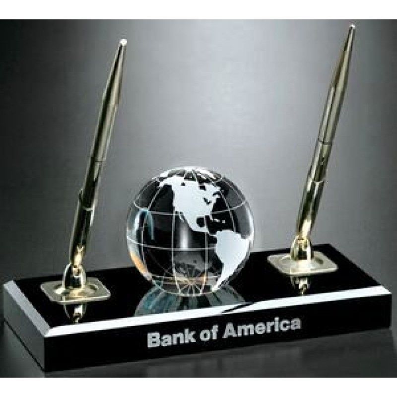 Global Gallery Global Pen Set With Crystal Globe