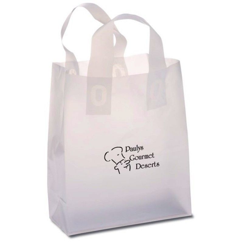 Soft-Loop Frosted Clear Shopper - 10" x 8"