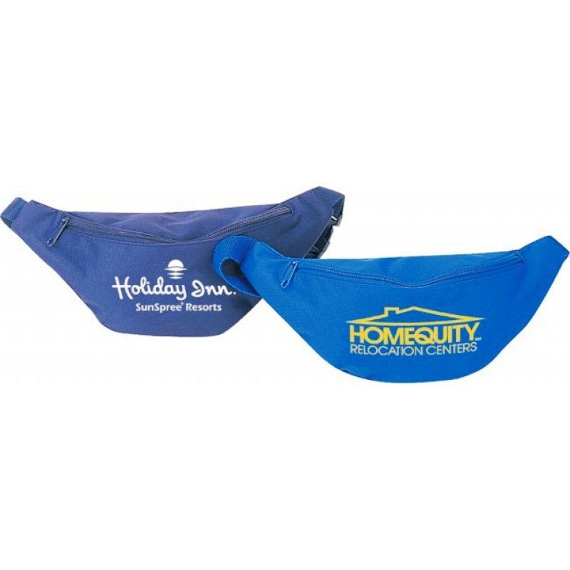 Polyester One Zipper Fanny Pack W/ Vinyl Backing