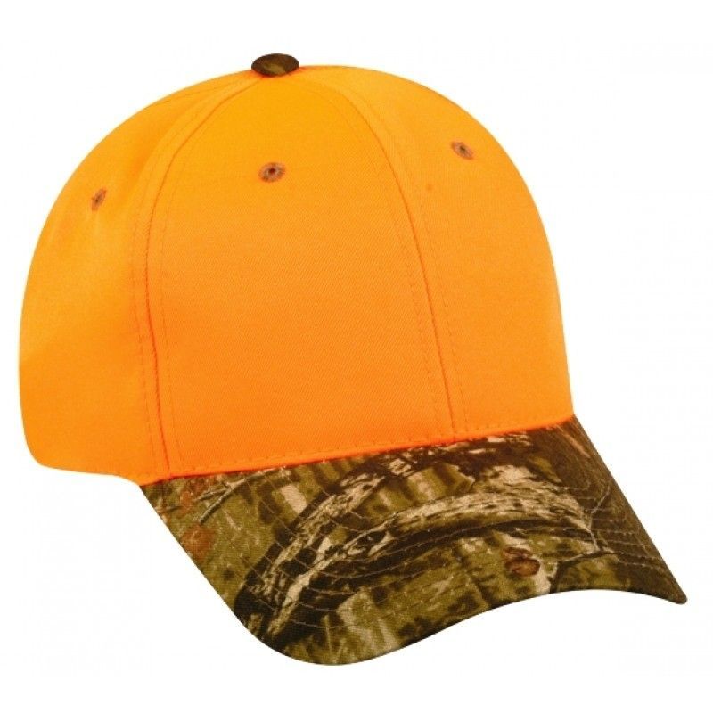 Blaze Orange Cap With Camo Visor