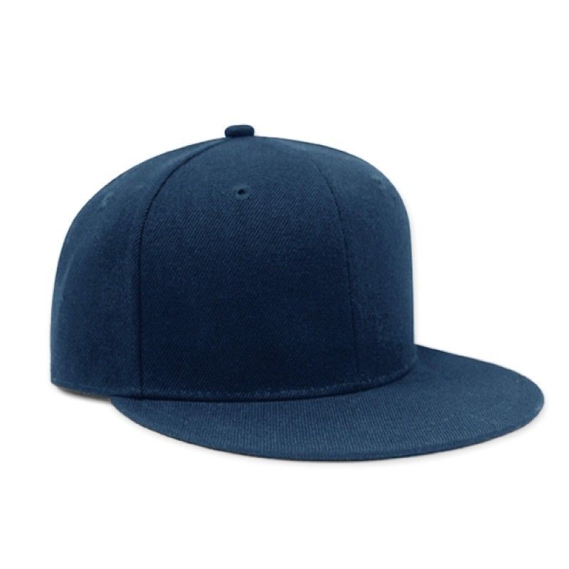 Structured Poly Wool Blend Flat Bill Cap