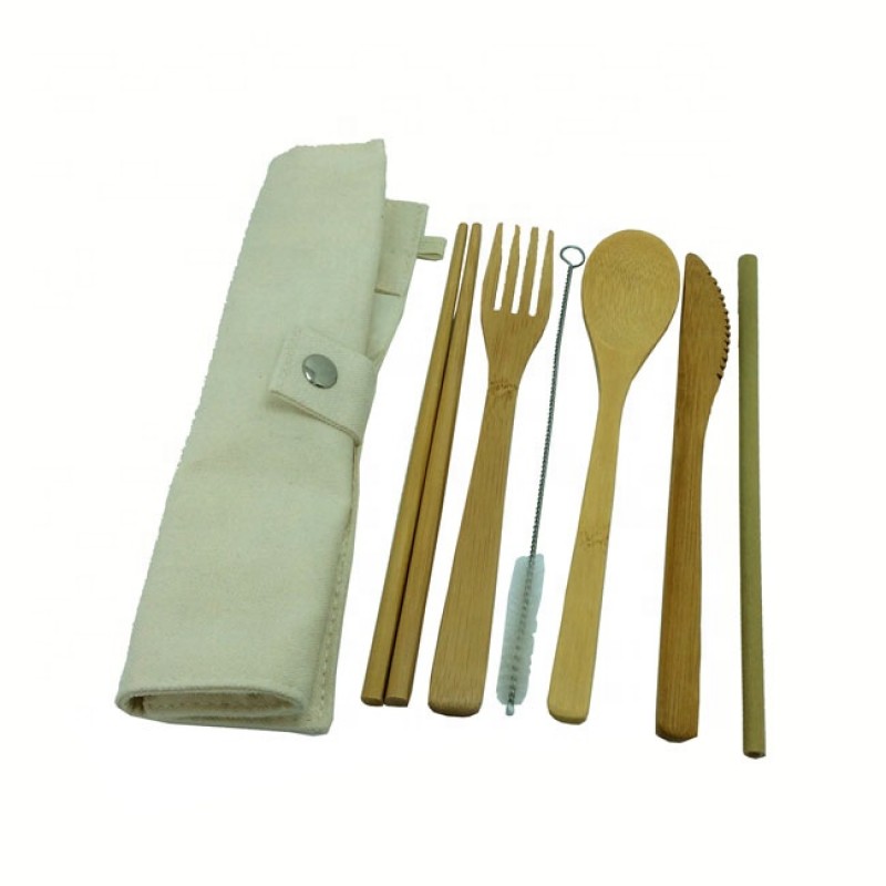 Sell ECO Bamboo and Wood Tableware 6 sets  knives  forks  spoons  chopsticks  straw cleaning sticks.