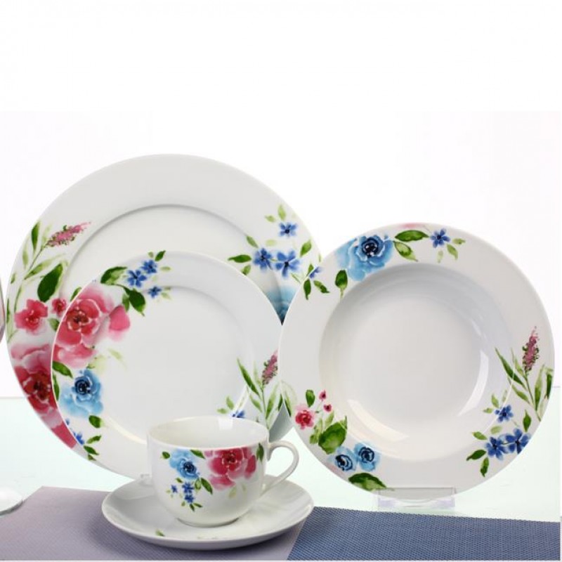 luxury crockery porcelain bone china dinnerware dinner set with decal 