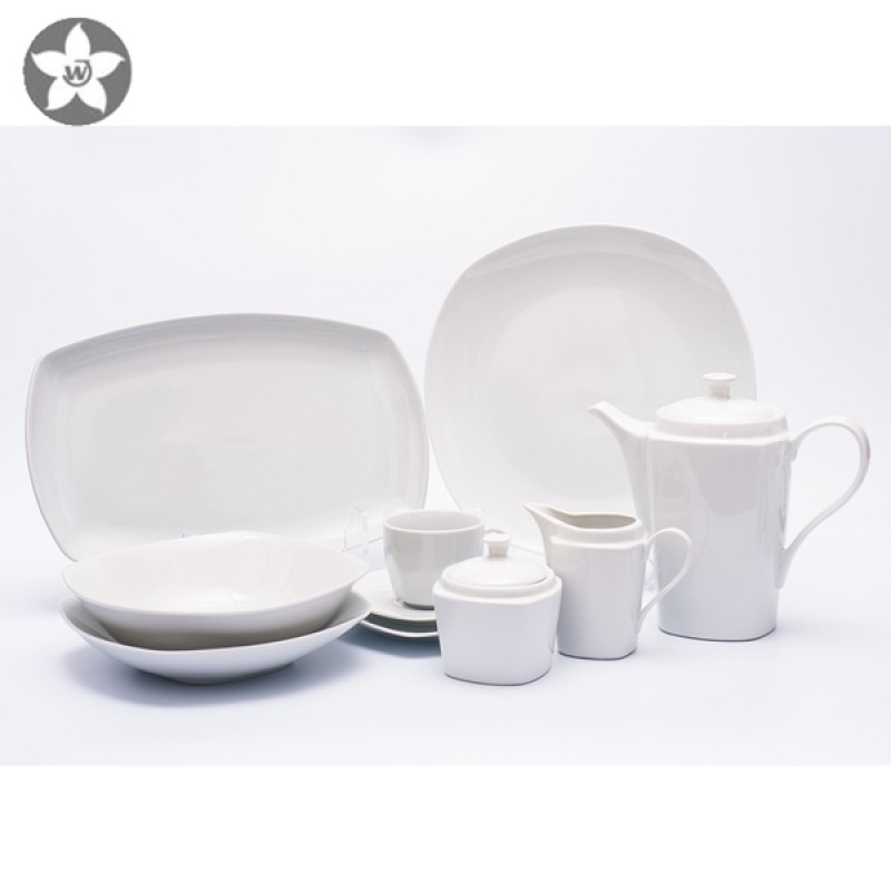 Round embossed ceramic dinner set bone China dinnerware sets luxury plates