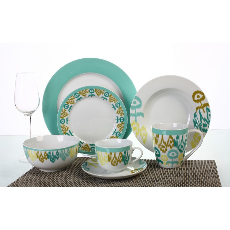 Nice dinner table set for home with on-glaze decal 