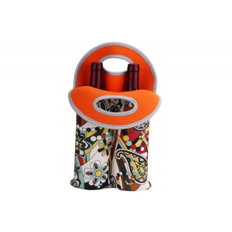 sublimation neoprene 2-bottle wine tote