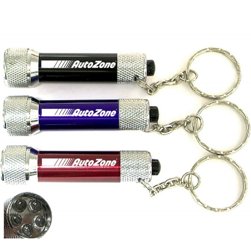 5 LED Metal Flashlight With Swivel Keychain