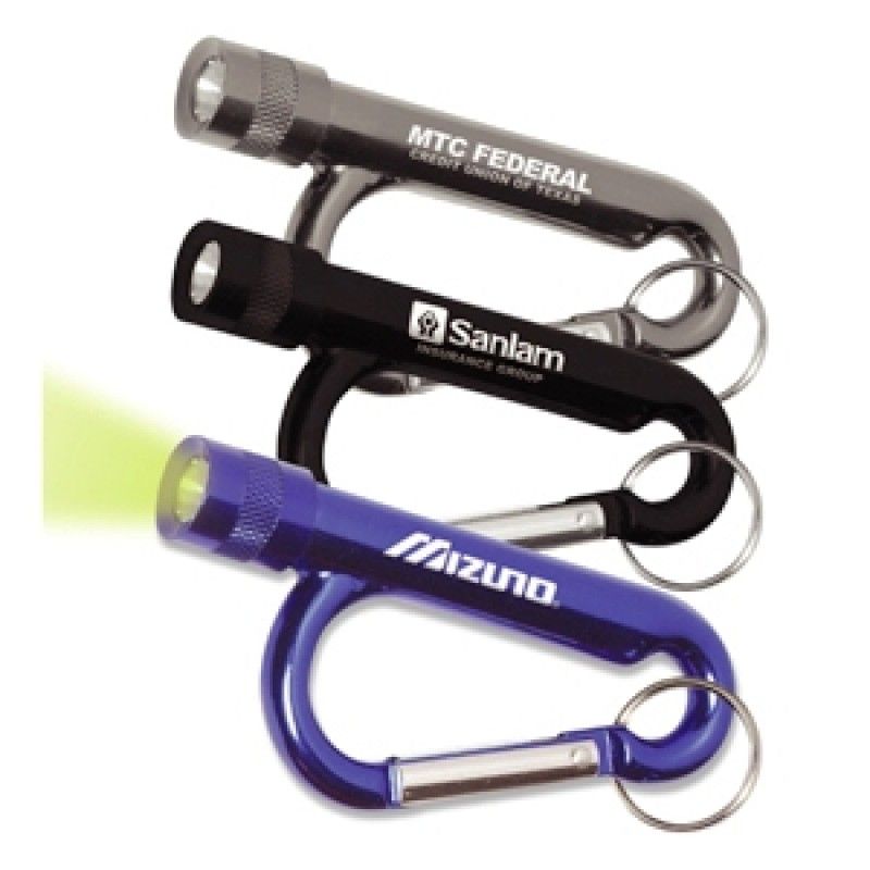 Metal Carabiner Flashlight W/ Split Ring