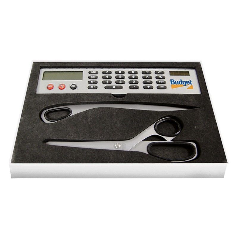 Custom Printed 3 Piece Desk Gift Set Scissors, Calculator & Letter Opener