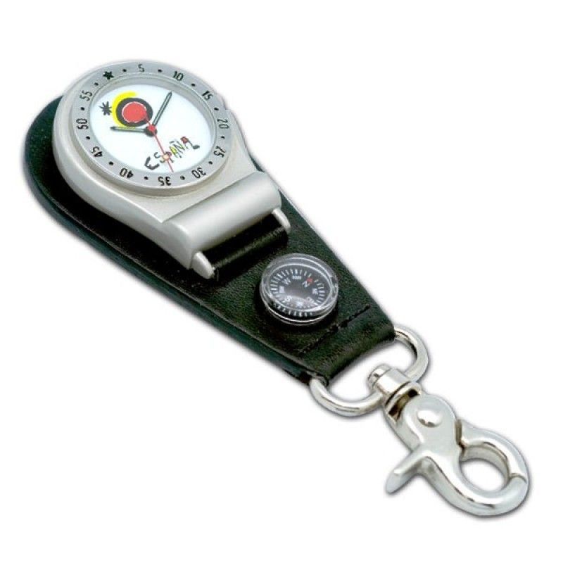 Pocket Watch With Belt Clip & Compass