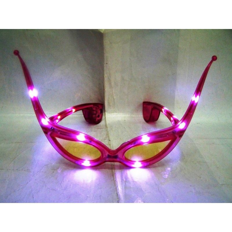 Pink Martian Funny Light Up Glasses