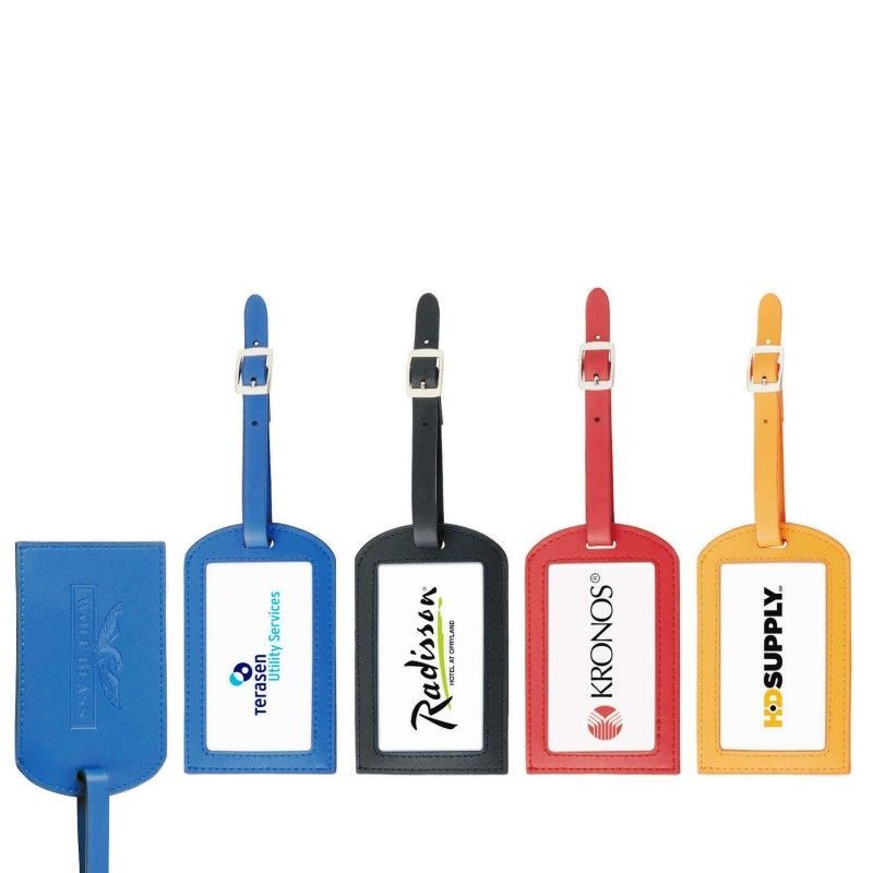 Colorplay Leather Luggage Tag With Business Card Holder