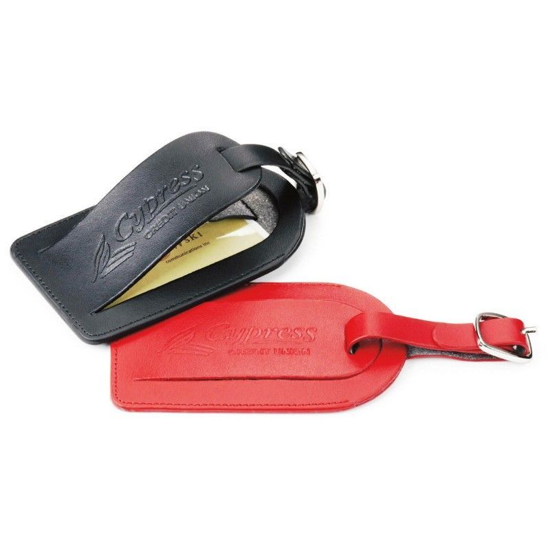 Checkerboard Leather Luggage Tag