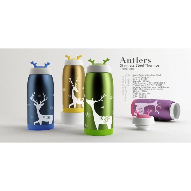 Antlers Stainless Steel Thermos-Medium/Large