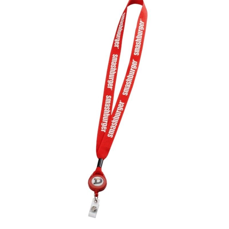 Promotional 3/4" Polyester Lanyard With Retractable Badge Reel