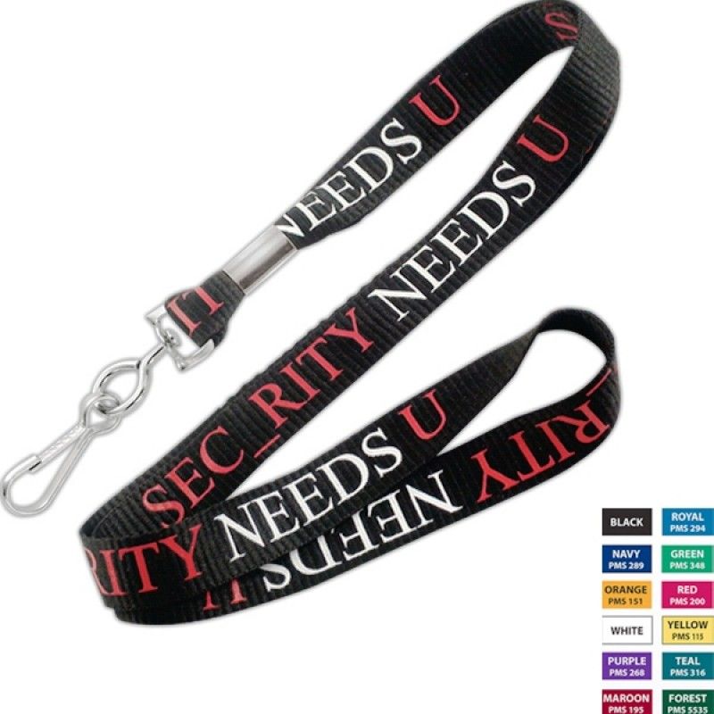 Promotional Flat Ribbed Polyester Lanyard - 3/8" - Silk-screen