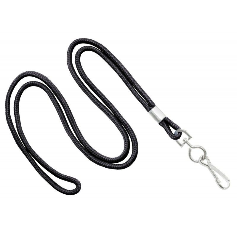 Promotional Blank Nylon Badge Lanyard W/Metal Hook (Black)