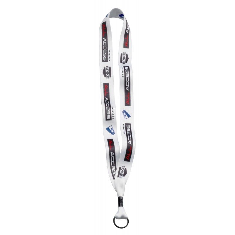 Promotional 1" Dye Sublimated Lanyard W/Metal Crimp & Metal Split Ring